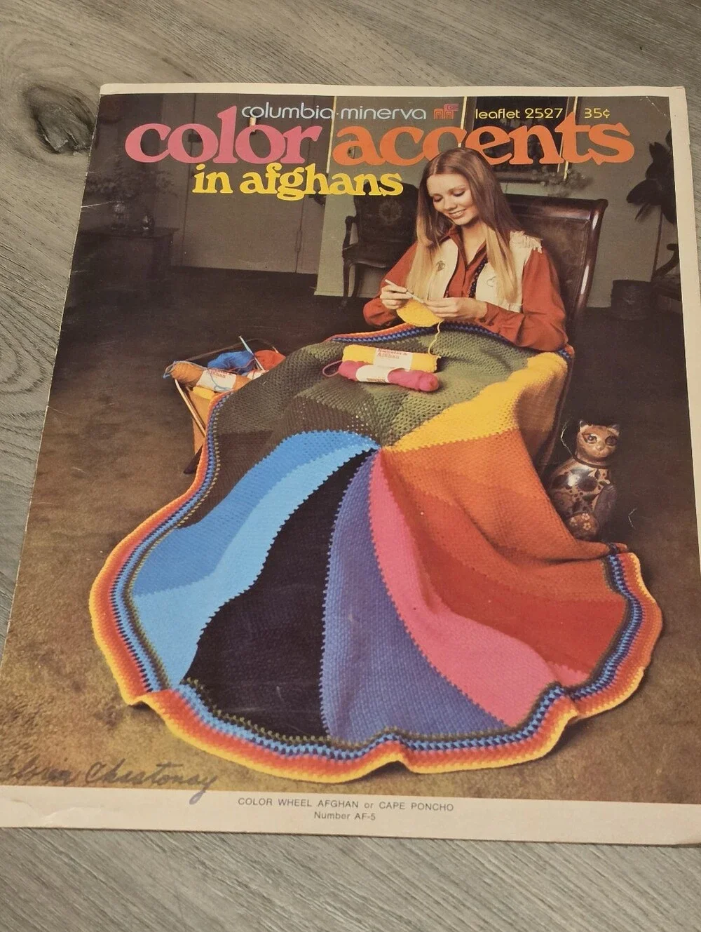 Vintage Crochet Patterns Lot 1970s Granny Squares Afghans Columbia Minerva 3pc